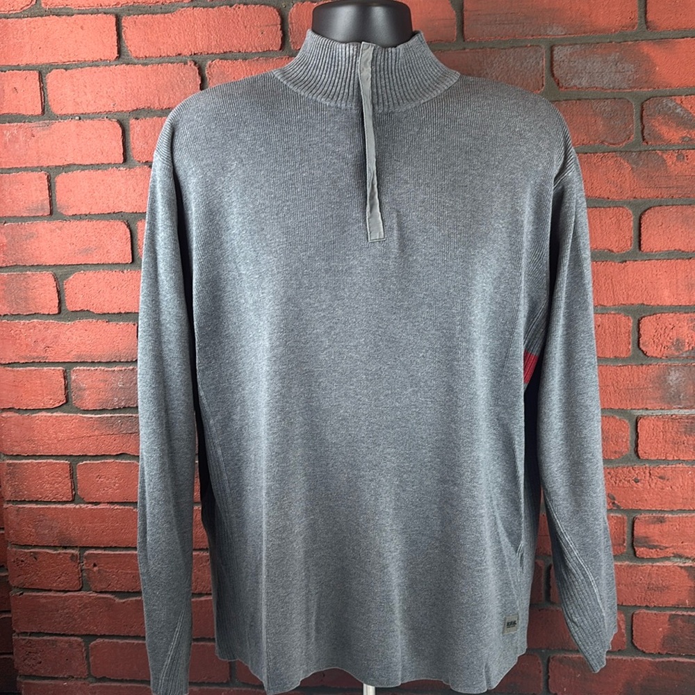 Izod Quarter‎ Zip Mens Large Grey